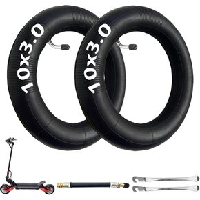 10x3.0 Scooter Tire Tube, 255x80 80/65-6.5 Replacement Inner Tubes, 10 inch Tires Replacement 90/65-6.5, with 90-Degree Bent Valve, Valve Extension, and Tire Levers (2 Pack)
