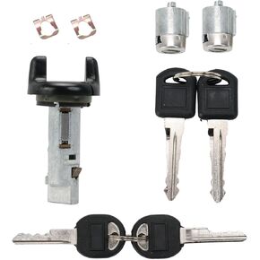Ignition Switch Lock Cylinder+Door Lock Cylinders Kit with 2 Keys Fits 1995-1997 C/K Pickup Suburban Tahoe Yukon, Replaces # 70267, 702674