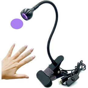 ZOELASS gooseneck uv Light for Gel Nails with Nail Sleeves and Steel clamp uv lamp for Resin Curing and Gel Nail Polish 5V USB Input