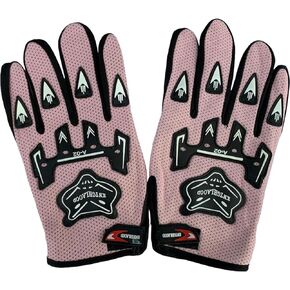 MINO Gloves (Pink) Teens Youth Size Large ATV Quad Off-Road Dirt Pit Bike Gloves Go Kart Motorcycle Scooter Power Sports Racing Mini Bike Moped Riding Cycling Hiking Women Girls Boys Kids