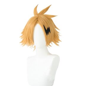 Heat Resistant Synthetic Halloween Short Layered Cosplay Wig Gold Free Wig cap …
