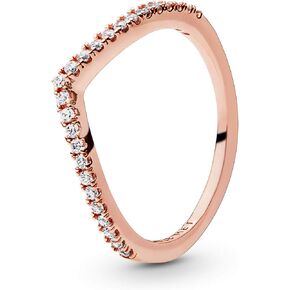 PANDORA Jewelry Sparkling Wishbone Cubic Zirconia Ring in Rose, Size 4.5, No Box