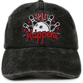 InnoBeta Bowling Gifts for Men, Adjustable Baseball Cap, Split Happens