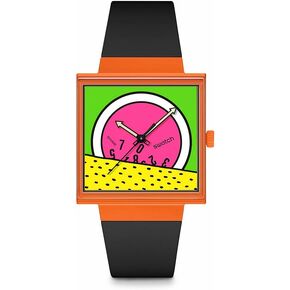 Swatch Unisex Casual Watch Orange Bioceramic Quartz Break TIME