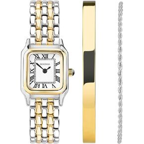 Sekonda Monica Gift Set Ladies 20mm Quartz Watch in White with Analogue Display, and Two Tone Alloy Strap 49039