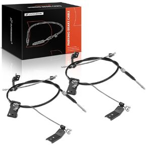 A-Premium Rear Driver and Passenger Side Parking Brake Cable Assembly Compatible with Nissan Models: D21 1986-1994, Pickup 1995-2000, 4WD, 2-PC Set - Replace# 3640033G12