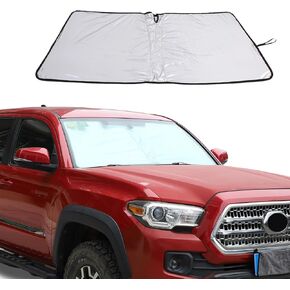 LLKUANG Car Windshield Sun Shade Compatible with Toyota Tacoma 2006-2024 Auto Windshield Sunshades Foldable Blocks UV Rays Sun Visor to Keep Your Vehicle Cool and Damage Free (Style A)