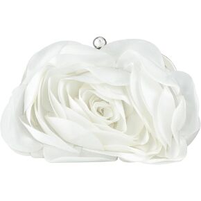 Floral Clutch Purse for Women Rose Wristlet Handbag Party Evening Bag Wedding Shoulder Bags