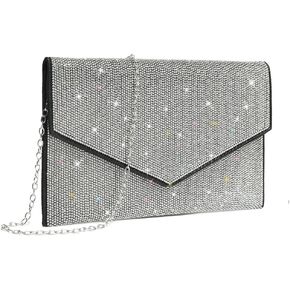 CARIEDO Women's Evening Bag Elegant Clutch Delicate PU Leather Flap Handbag Prom Wedding Party