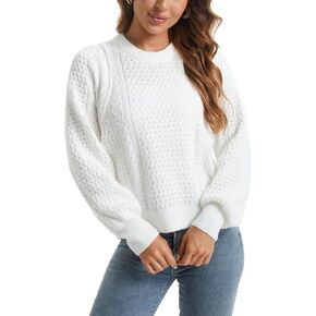 Chirsmas Women Knit Pullover Sweater Long Sleeve, Crewneck Lightweight Casual Tops,2024 Fall Oversized Sweaters