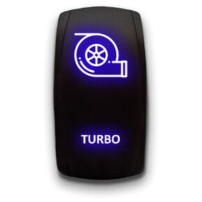 Turbo Speed - Blue - Laser Etched Toggle Switch 20A 12V - Vertical Rocker Switch 5-Pin DPST