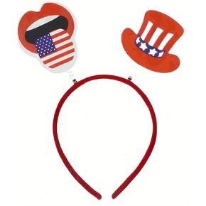 COLORFUL BLING Patriotic Head Boppers Headband 4th of July Independence Day Party Hair Accessories American Flag Decorations