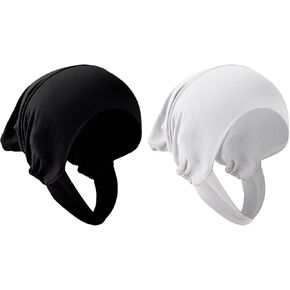 BXT 2PCS Women Stretchy Hijab Plain Color Full Cover Under Scarf Muslim Islamic Turban Keffiyeh Eid Headwrap in Kuwait