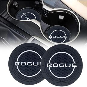 2Pcs Car Cup Holder Coaster for Rogue Accessories Anti Slip Cup Holder Insert Coaster (White R)