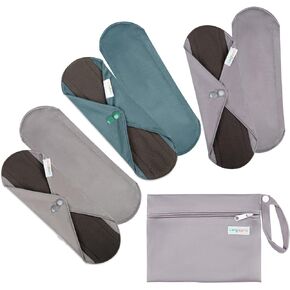 Langsprit Absorbent Reusable Menstrual Sanitary Pads/Washable Cloth Menstrual Period Pads,Reusable Panty Liners(Winter,M)