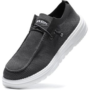Furuian Comfortable Steel Toe Shoes Men Slip On Walking Sneakers Lightweight Safety Work Shoes