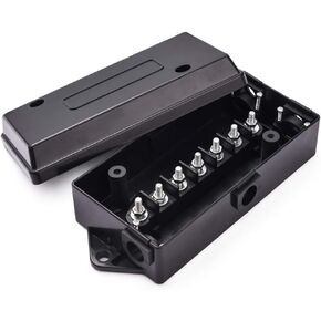 7 Way Electrical Trailer Junction Box-7 Gang Trailer Wire Connection Box with Clear Cover Weatherproof for Rewiring Camper RV Caravans Boat Light 7 Way Trailer Wire Connectors