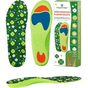 Flat Feet Insoles for Overpronation,Plantar Fasciitis,Medium Arch Supports Inserts for Shin Splints,Achilles Tendonitis,Thin Orthotic Shoe Insoles for Men Women-L