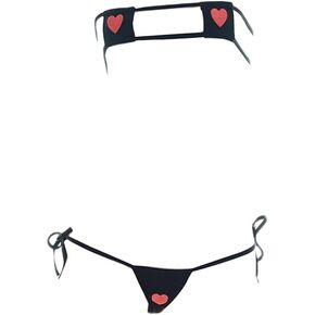 Women's sexy cosplay three point bikini underwear Japanese anime kawaii cute hollow out swimsuit tight fitting suit
