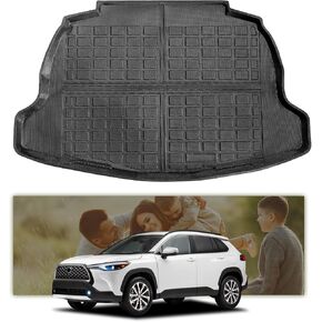 Backrest Mats Cargo Liner Compatible for Toyota 2022-2024 Corolla Cross, All Weather Seat Back Cover Rear Truck Liner for Cross Accessories (Not Fit Sedan/Hatchback Model) (Backrest Mat & Cargo Liner)
