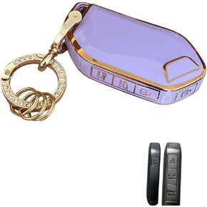 Soft TPU for Kia Key Fob Cover Fits for 2023 2024 Kia Telluride EV5 Smart Car Key Fob Shell (Pink)