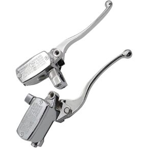 XQSMWF 2Pcs Chrome Brake Master Cylinder Clutch Levers Motorcycle Compatible with Suzuki Intruder 800 1994-2004 1400 1990-2004 1500 1998-2004 Left and Right Set 1'' 25mm Universal
