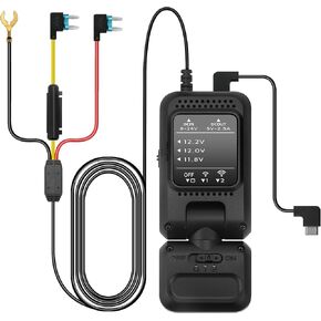 Dash Cam Hardwire Kit USB C Port,with Dual-Chip 360° Radar Sensor for 24H Parking Mode, Dashboard Camera Car Charger Cable Kit 12V- 24V to 5V w/Fuse Kit, Low Voltage Protection Double-4 Fuses