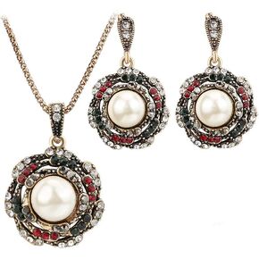 la luen jewelry set,delicate necklaces Vintage gems and pearl jewelry Women's bridal wedding jewelry