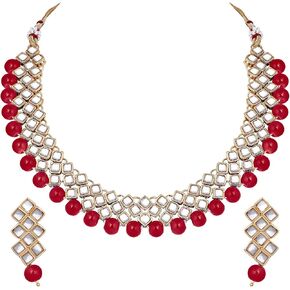 Aheli Indian Wedding Party Wear Necklace Earring Set Bollywood Stylish Ethnic Traditional Jewelry Gift for Women