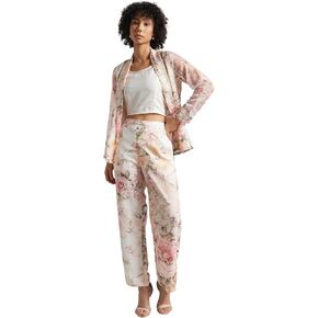 Zaccai Women's 2024 Summer Sleeveless Round Neck Abstract Co-Ords Suits Set