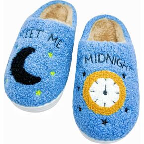DCLTD Smile Face Slipper Women Slide Kids Fuzzy Slides with Soft Memory Foam Comfort Cotton Slip on Warm Slipper Anti-Slip Soft Sole Slippers for Kids Women Slip-in Men