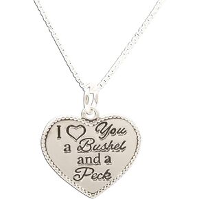 Precious Pieces Children's Sterling Silver "I Love You a Bushel and a Peck" Necklace, 14"