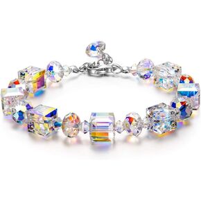 Hip hop Cuban Chain Quadrilateral Prism Gemstone Set Bracelet