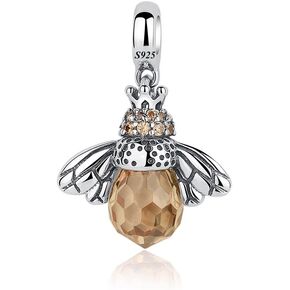 LeeFeel S925 Silver Beads Charm 925 Sterling Silver Mom Heart Animal Dog Bee Charms Fit Charm Bracelet & Necklace for Mother's Day