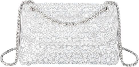 Reberomantic Women Crystal Rhinestones Handbag Chain Evening Clutch Purse Wedding Crossbody Shoulder Bag in Kuwait