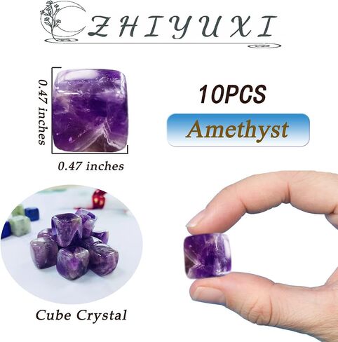 ZHIYUXI 10 PCS Amethyst Healing Crystals Tumbled Bulk Crystals Natural Quartz Crystals Polished Gemstones Reiki Energy Balancing Set in Saudi Arabia