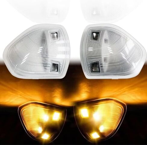 68302828AA مرآة جانبية LED لليسار واليمين، ضوء إشارة الانعطاف مناسب لـ Dodge Ram 1500 2500 3500 4500 5500 2010-2018 للسائق الأيسر ومصابيح الركاب اليمنى استبدال عدسة الغطاء المدخن 68302829AA قطعتان in Kuwait
