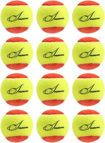 insum Junior Kids Tennis Balls Felt for Beginner Teen,Red Orange Green,25%,50%,75% Slower Speed | Low Compression in Saudi Arabia