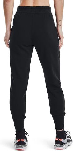 Under Armour - بنطال Rival Joggers للسيدات، اللون أسود/أبيض (001)، المقاس: كبير × طويل in Saudi Arabia
