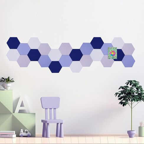 8Pcs Hexagon Felt Cork Board Tiles Self Adhesive Bulletin Board, Pin Board for Wall Decor Memos Photos Display (Set D) in Kuwait