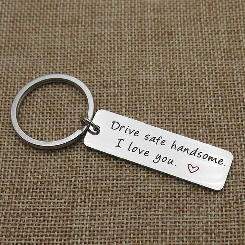 WISHOW Drive Safe Keychain Handsome I Need You here with me Trucker Husband dad Gifts in Kuwait
