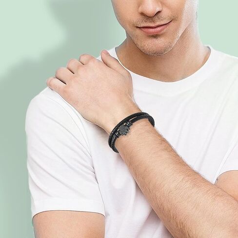 Paw Print Urn Bracelet for Ashes for Women Men Keepsake Memorial Cuff Bangle Braided Leather Wristband Bracelet Cremation Jewelry in Kuwait