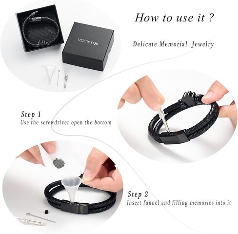 Paw Print Urn Bracelet for Ashes for Women Men Keepsake Memorial Cuff Bangle Braided Leather Wristband Bracelet Cremation Jewelry in Kuwait