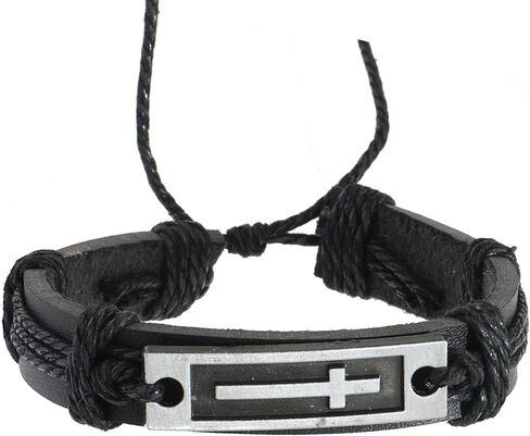 Punk Leather Bracelet for Men Women Leather 8-10 PCS Braided Cuff Bracelet Multilayer Leather Bracelet in Saudi Arabia