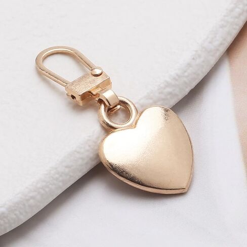 5Pcs Silver Heart Shape Zipper Pull Pieces Detachable Cute Creative Zippers Replacement Repair Kits for Coats Jackets Pants Luggage Sewing Notions and Supplies Zipper Pull Charms in Saudi Arabia