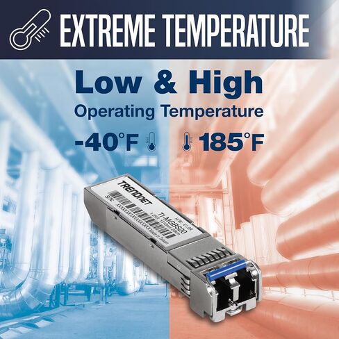 TRENDnet 1000Base- SX Industrial SFP to RJ45 Multi-Mode LC Module, TI-MGBSX, Up to 550m (1,804 Ft), IEE 802.3z, ANSI Fiber Channel, Data Rates up to 1.25Gbps, LC-Type Duplex, Lifetime Protection in Saudi Arabia