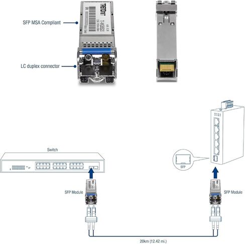 TRENDnet 1000Base- SX Industrial SFP to RJ45 Multi-Mode LC Module, TI-MGBSX, Up to 550m (1,804 Ft), IEE 802.3z, ANSI Fiber Channel, Data Rates up to 1.25Gbps, LC-Type Duplex, Lifetime Protection in Saudi Arabia