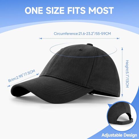 Baseball Cap Adjustable Size Unstructured Soft Cotton Hat for Outdoor Men Women in Saudi Arabia