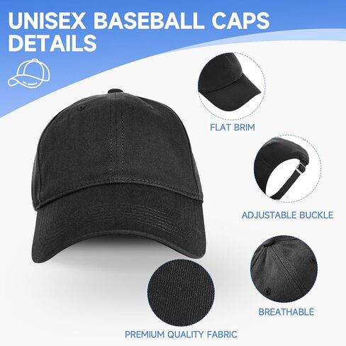Baseball Cap Adjustable Size Unstructured Soft Cotton Hat for Outdoor Men Women in Saudi Arabia