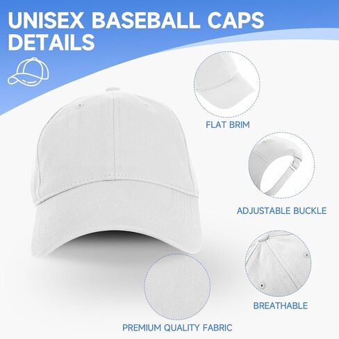 Baseball Cap Adjustable Size Unstructured Soft Cotton Hat for Outdoor Men Women in Saudi Arabia